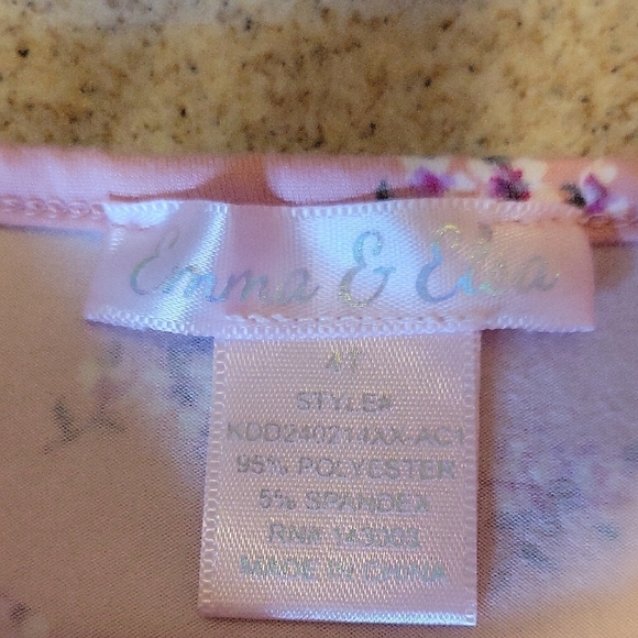 Emma And Elsa Pink Floral Dress WITH Pockets SIZE 4T - Picture 2 of 5